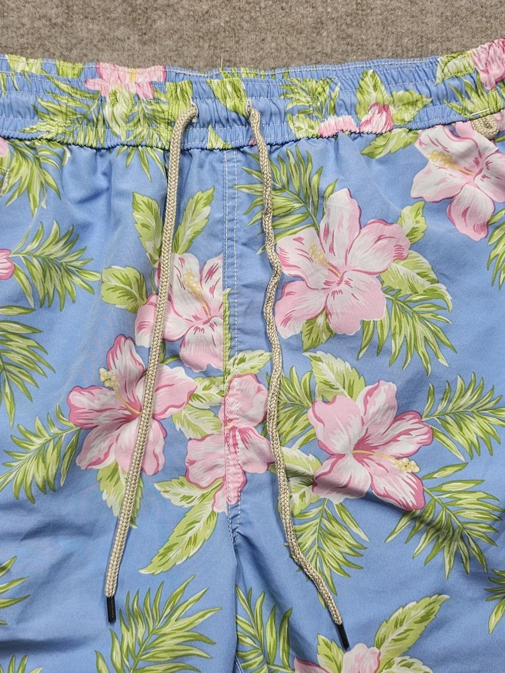 Polo Ralph Lauren Men’s XXL Swim Trunks Blue Pink Floral Hawaiian Board Shorts